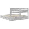 vidaXL Storage Bed Concrete Grey 200 x 200 cm Engineered Wood