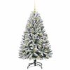 vidaXL Artificial Christmas Tree Green and White 120 cm PVC and Metal