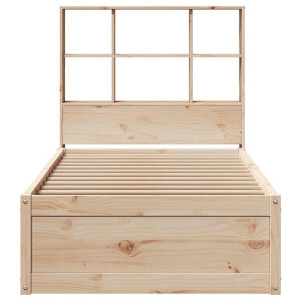 vidaXL Bed Frame without Mattress 75x190 cm Small Single Solid Wood Pine