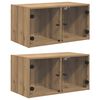 vidaXL Wall Cabinets 2 pcs 68 x 37 x 35 cm Engineered Wood Artisan Oak