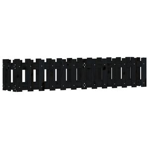 vidaXL Garden Raised Bed with Fence Design Black 150x30x30 cm Solid Wood Pine
