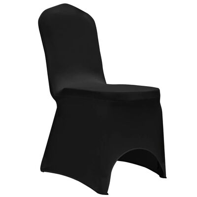 vidaXL Chair Cover Stretch Black 12 pcs