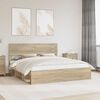 vidaXL Bed Frame with Headboard Sonoma 180 x 200 cm Solid Pine Wood