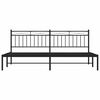 vidaXL Metal Bed Frame without Mattress with Headboard Black 193x203cm
