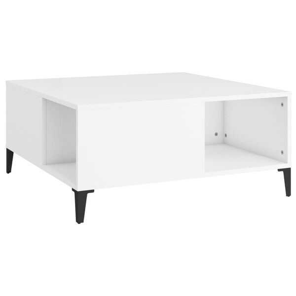 vidaXL Coffee Table White 80x80x36.5 cm Engineered Wood