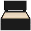 vidaXL Bed Frame without Mattress with Headboard Black 75x190 cm Small Single