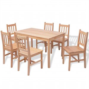 vidaXL Dining Table And Chair | Brown | Pinewood | Standard | Durable