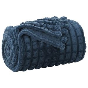 vidaXL Throw Blanket Navy Blue 240 x 220 cm 1.37 kg Fleece