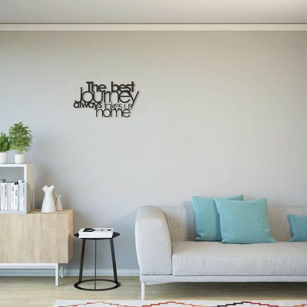 Homemania Wall Decoration Words 70x40 cm Steel Black