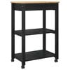 vidaXL Kitchen Trolley Plain Black 88.5 x 40 x 60 cm