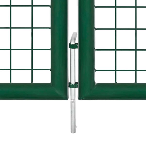 vidaXL Garden Gate Steel 350x75 cm Green