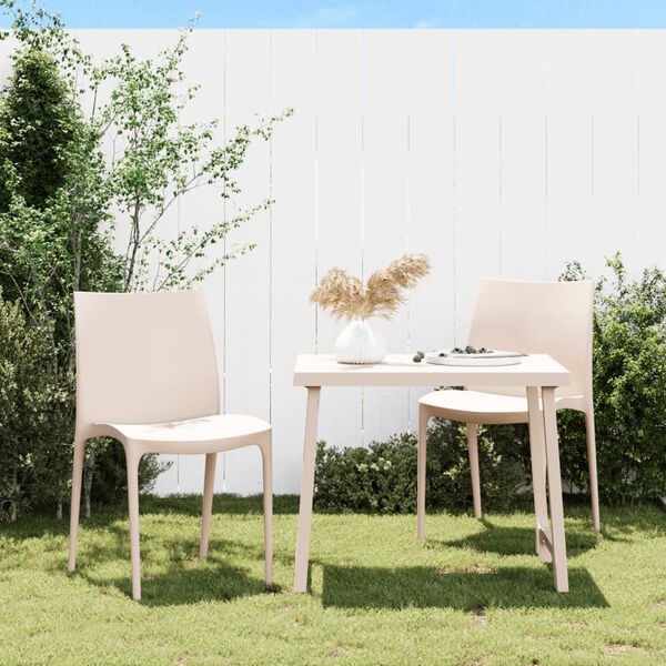 vidaXL Garden Chairs 2 pcs Cream 50x46x80 cm Polypropylene