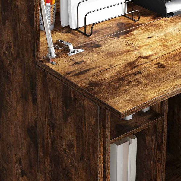 vidaXL Desk Smoked Oak 71.5 x 31.5 x 106.5 cm Engineered Wood