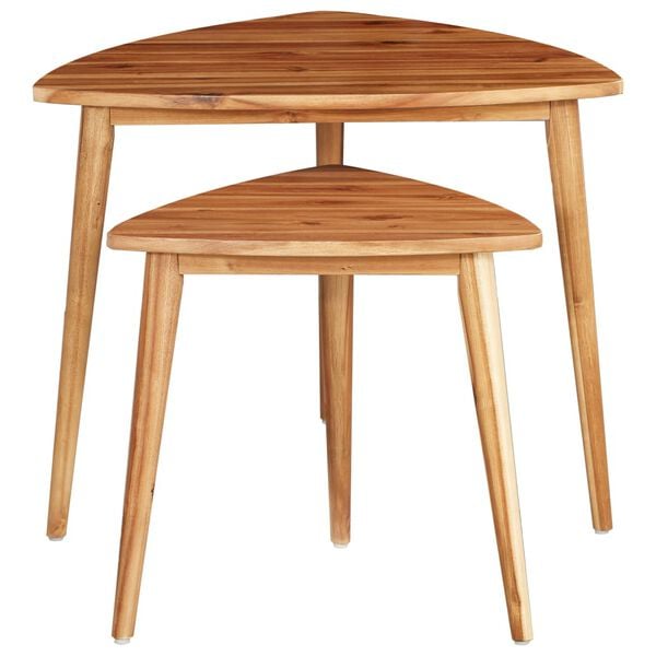vidaXL Nesting Tables 2 pcs Solid Acacia Wood