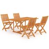vidaXL 5 Piece Garden Dining Set Solid Teak Wood