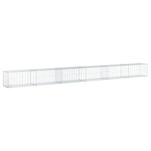 vidaXL Gabion Basket with Cover 600x50x50 cm Galvanised Iron