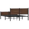 vidaXL Metal Bed Frame without Mattress Brown Oak 150x200 cm King Size
