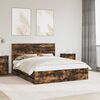 vidaXL Bed Frame with Drawer Smoked Oak 160 x 200 cm Engineer Wood