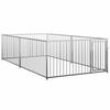 vidaXL Dog Kennel | Silver | Steel | 200 cm x 400 cm x 100 cm | Dog Kennel