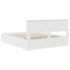 vidaXL Bed Frame with Headboard White 160 x 200 cm Engineered Wood