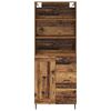 vidaXL Highboard Old Wood 69.5 x 34 x 180 cm Engineered Wood and Glass