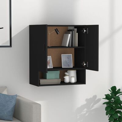 vidaXL Wall Cabinet Black 60x31x70 cm Engineered Wood