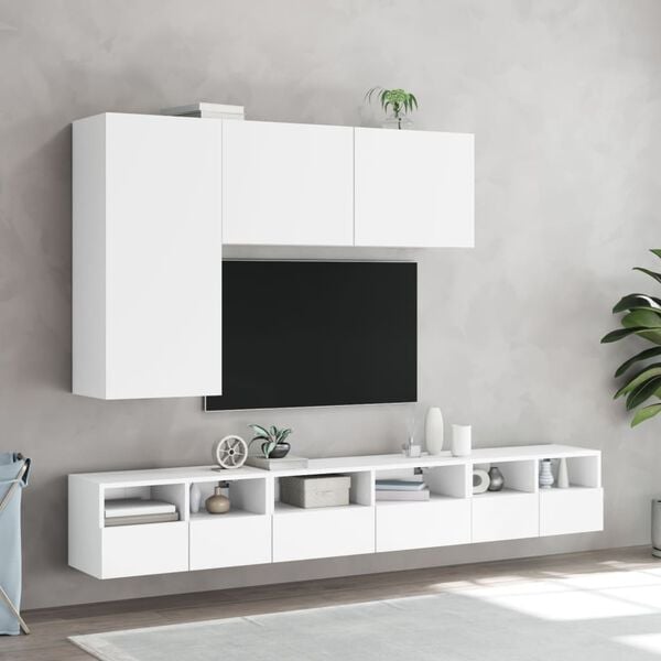 vidaXL TV Wall Cabinets 2 pcs White 60x30x30 cm Engineered Wood