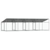 vidaXL Dog Cage with Roof and Doors Grey 8x2x2 m Galvanised Steel