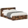vidaXL Bed Frame with Storage and Headboard Smoked Oak 135 x 190 cm