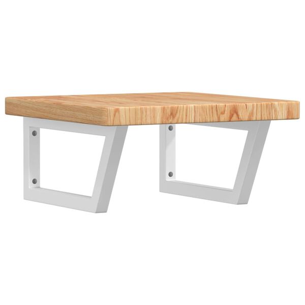vidaXL Basin Shelf Wall Mounted Steel and Solid Wood Oak