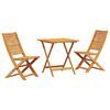 vidaXL Folding Bistro Set Folding 3 pcs Brown Solid Acacia Wood