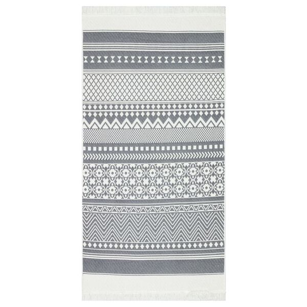 vidaXL Rug Grey and White 80x150 cm Cotton