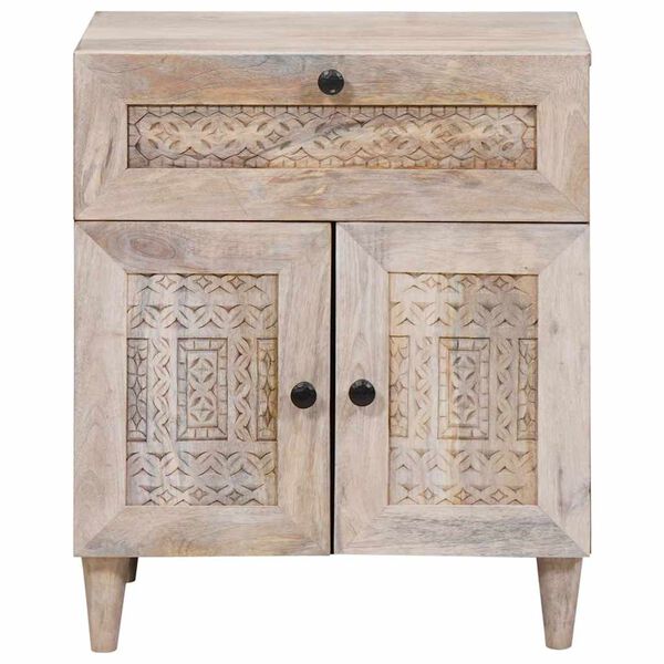 vidaXL Bedside Cabinet Beige 50 x 33 x 60 cm Solid Acacia wood