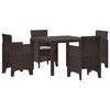 vidaXL Garden Dining Set 5 pcs Brown Polypropylene