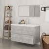 vidaXL 3 Piece Bathroom Furniture Set Concrete Grey