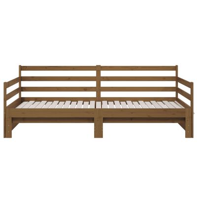 vidaXL Pull-out Day Bed Honey Brown 2x(90x190) cm Solid Wood Pine