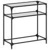 vidaXL Console Table with Transparent Glass Top 80x35x81 cm Steel
