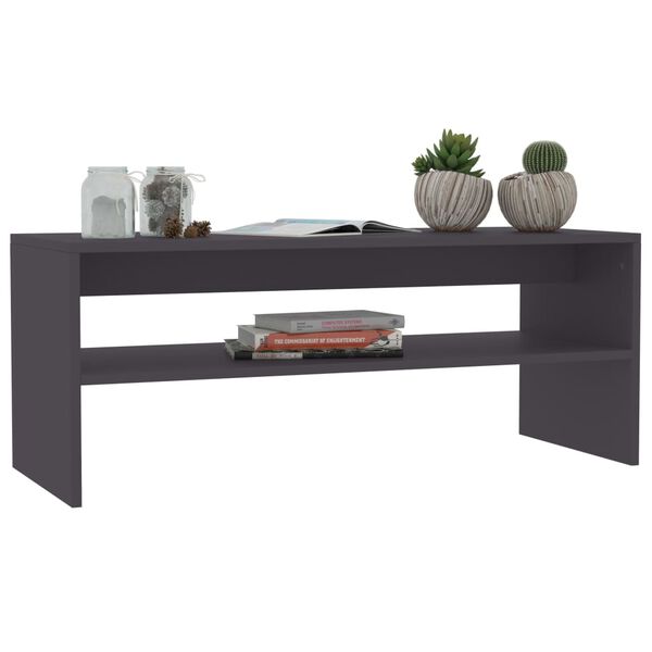 vidaXL Coffee Table Grey 100x40x40 cm Engineered Wood