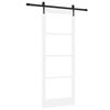 vidaXL Sliding Door ORKDAL 83 x 211 cm Solid Pine Wood and Glass White