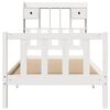 vidaXL Bookcase Bed without Mattress White 75x190 cm Small Single Solid Wood Pine