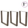 vidaXL Dining Table Legs V-Shape 3 pcs Natural Steel 80x(72-73.3) cm Steel