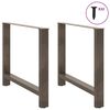 vidaXL Dining Table Legs Natural Steel 2 pcs 90x(72-73) cm Steel