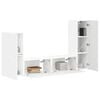 vidaXL TV Cabinet Set Wall-mounted 4 pcs White Engineered Wood