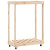 vidaXL Log Holder with Wheels 76,5x40x108 cm Solid Wood Pine