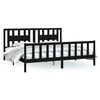 vidaXL Bed Frame without Mattress Black Solid Wood Pine Super King Size