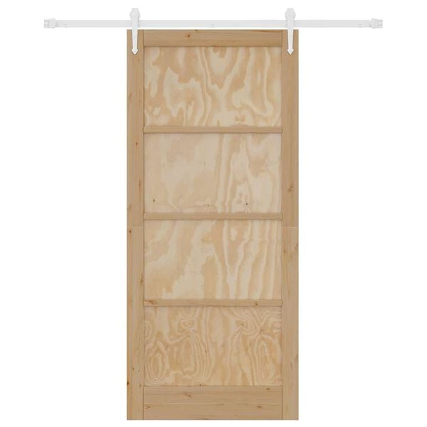 vidaXL Sliding Door ORKDAL Brown 93 x 211 cm Solid Pine Wood