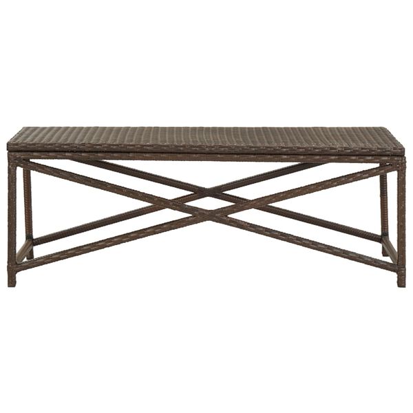 vidaXL Garden Bench 120 cm Poly Rattan Brown