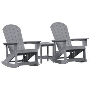 vidaXL Garden Lounge Set 3 pcs Light Grey HDPE