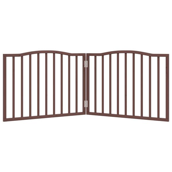 vidaXL Dog Gate Foldable 2 Panels Brown Oak 160 cm Poplar Wood