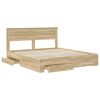 vidaXL Bed Frame with Drawer Sonoma Oak 180 x 200 cm Engineered Wood